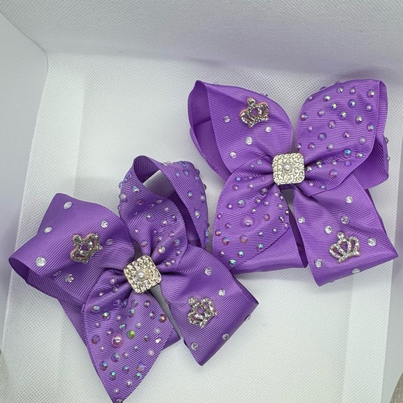 Charming Floral Kids Hair Bow - Blue and Pink - Picture 6 of 11